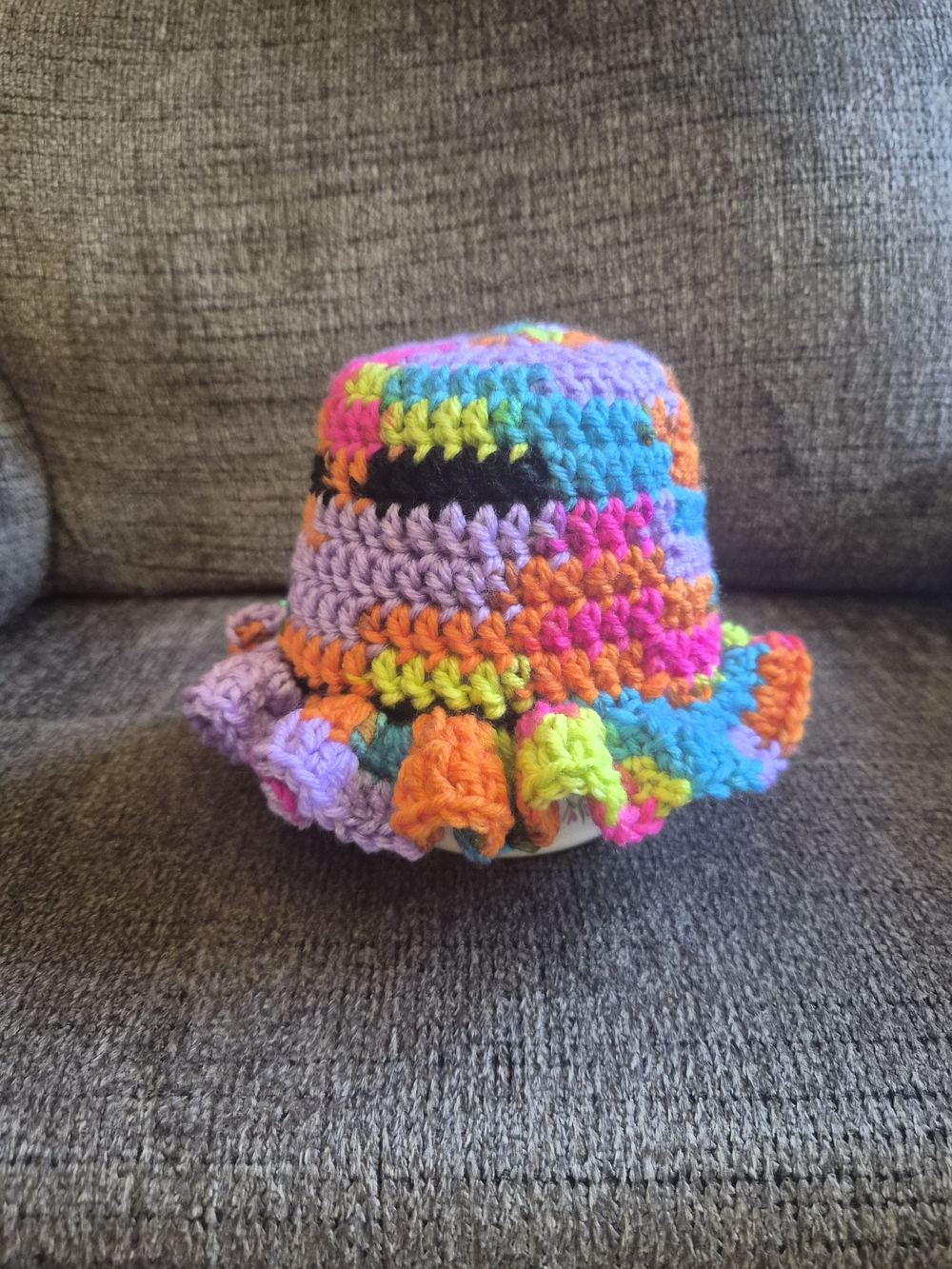 Multicolor Crochet Ruffle Kids Bucket Hat